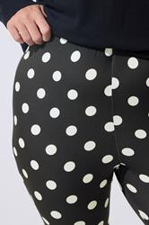 LIMITED COLLECTION Plus Size Black Polka Dot Flared Trousers | Yours Clothing 5