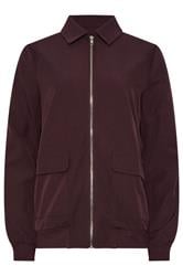 LTS Tall Burgundy Red Pocket Bomber Jacket