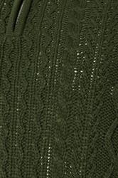 BadRhino Big & Tall Duffel Green Cable Knit Quarter Zip Jumper | BadRhino 3
