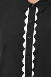 LIMITED COLLECTION Plus Size Black Scallop Linen Shirt | Yours Clothing  6