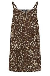 YOURS Curve Chocolate Brown Leopard Print Vest Top