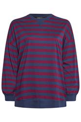 YOURS Curve Red Stripe Balloon Sleeve Top