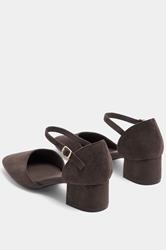 Brown Square Toe Block Heels In Wide E | Yours Clothing 3
