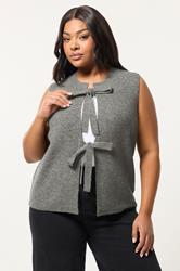 YOURS Plus Size Dark Grey Double Tie Knitted Vest Top | Yours Clothing 3