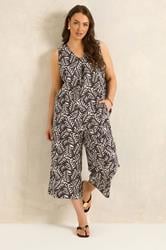 EVANS Plus Size Brown Leaf Print Linen Set | Evans 1