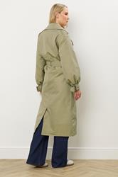 LTS Tall Sage Green Balloon Sleeve Buckle Trench Coat | Long Tall Sally 2