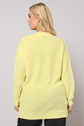 YOURS Plus Size Butter Yellow Drop Shoulder Jumper | Yours Clothing 2