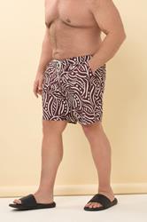 BadRhino Big & Tall Burgundy Red Abstract Print Swim Shorts | BadRhino 5