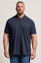BadRhino Big & Tall Navy Blue & Red Contrast Polo Shirt | BadRhino 3