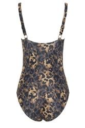 LTS Tall Women's Chocolate Brown Leopard Print Swimsuit | Long Tall Sally 8