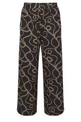 YOURS Plus Size Black Chain Print Wide Leg Trousers | Yours Clothing 5