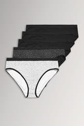 YOURSET 5 PACK Plus Size Black High Leg Knickers | Yours Clothing 3