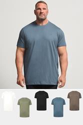 BadRhino Big & Tall 5 PACK Black/Green/Off White/Brown/Blue Extra Long T-Shirts 2