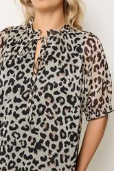 YOURS Plus Size White Leopard Frill Neck Blouse | Yours Clothing 4