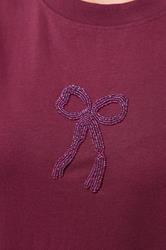 LIMITED COLLECTION Plus Size Dark Red Bow Beaded Top 4