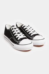 LTS Black Platform Canvas Trainers In Standard Fit | Long Tall Sally 2