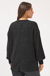 YOURS Plus Size Charcoal Grey Studded Jumper | Yours Clothing 2