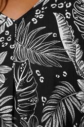 YOURS Plus Size Black Leaf Print Pleat Front Vest Top | Yours Clothing 4