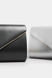 Black Faux Leather Metal Trim Clutch bag | Yours Clothing 4
