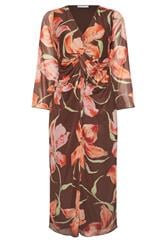 YOURS LONDON Curve Brown Floral Mesh Maxi Dress