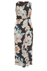 YOURS LONDON Curve Chocolate Brown Floral Dress