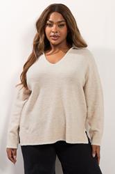 YOURS Plus Size Light Pink Blanket Stitch Collared Jumper | Yours Clothing 3