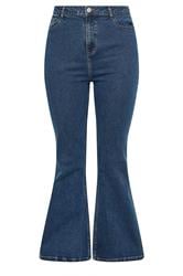 YOURS Curve Mid Blue Wash Flare Stretch Jeans