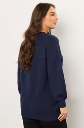 EVANS Plus Size Navy Blue Sequin Embellished Baubles Christmas Jumper | Evans 2