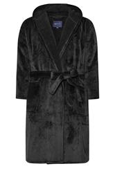 BadRhino Big & Tall Black Soft Fleece Dressing Gown | BadRhino 5