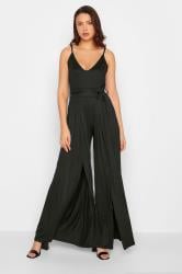 LTS Tall Women's Black Strappy Split Leg Jumpsuit | Long Tall Sally 1