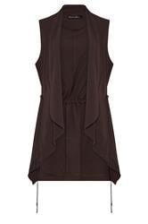 EVANS Plus Size Brown Waterfall Waistcoat | Evans 5