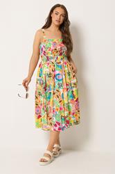 YOURS Plus Size White Fruit Print Midi Dress | Yours Clothing 1