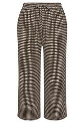 YOURS Curve Chocolate Brown Gingham Wide Leg Trousers