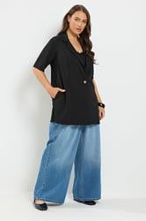YOURS Plus Size Black Short Sleeve Blazer | Yours Clothing 5