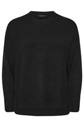 YOURS Curve Black Drop Shoulder Seam Detail Jumper