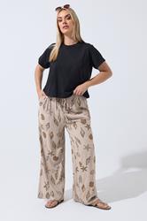 LIMITED COLLECTION Plus Size Natural Brown Leopard Shell Trousers | Yours Clothing 3