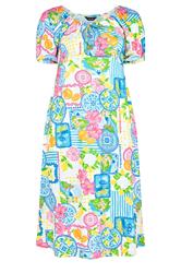 LIMITED COLLECTION Curve White Mixed Postcard Tea Dress