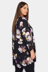 Evans Black Floral Print Tunic Top 3