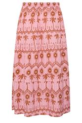 YOURS Plus Size Pink Palm Tree Printed Skirt | Yours Clothing 6