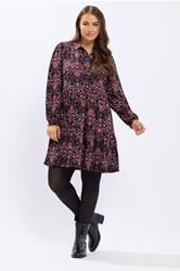 YOURS Plus Size Black Paisley Tiered Shirt Dress | Yours Clothing 3