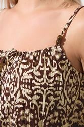 LIMITED COLLECTION Plus Size Brown Abstract Tie Strap Dress | Yours Clothing 4