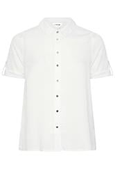 YOURS Plus Size White Relaxed Short Sleeve Shirt | Yours Clothing 5