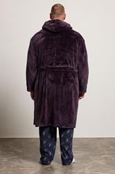 BadRhino Big & Tall Purple Textured Dressing Gown | BadRhino 1