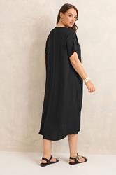 EVANS Plus Size Black Pleat Midi Dress | Evans 4