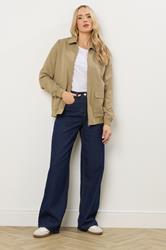 LTS Tall Stone Brown Pocket Bomber Jacket | Long Tall Sally 2