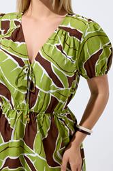 LIMITED COLLECTION Plus Size Green Palm Leaf Mini Dress | Yours Clothing 4