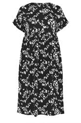 YOURS Curve Black Floral Frill Sleeve Maxi Dress