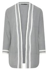 YOURS Curve Grey Contrast Edge Cardigan