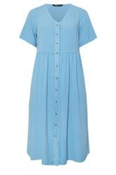 YOURS Curve Blue Chambray Maxi Tea Dress