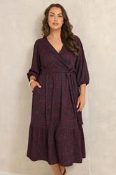 EVANS Plus Size Red Berry Floral Wrap Dress | Evans 1